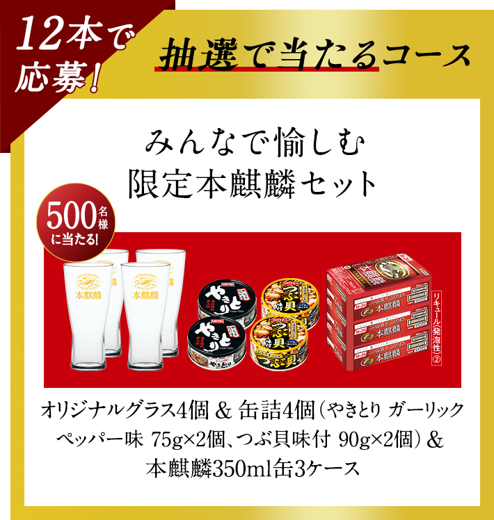 本麒麟 醸造家厳選晩酌セット絶対もらえるキャンペーン｜本麒麟｜キリン